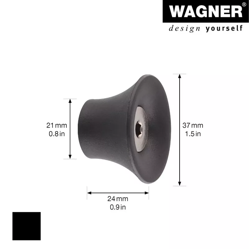Wagner design yourself TULIP Perchero de pared GH 0301, 1 gancho, Negro 17030121