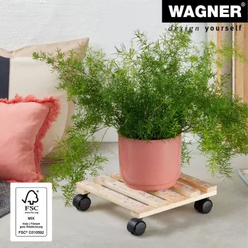 WAGNER design yourself Soporte para plantas GH0646 Motivo de madera cuadrado 29 x 8 cm 20064601