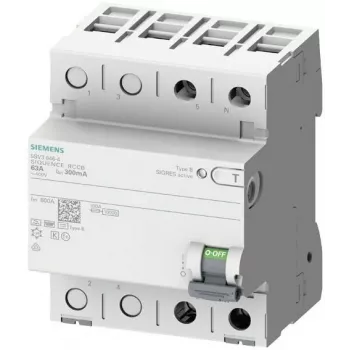 Siemens SENTRON 5SV3321-4 Interruptor diferencial Tipo B, 16 A, 30 mA, 2 polos, 230 V, con retardo corto