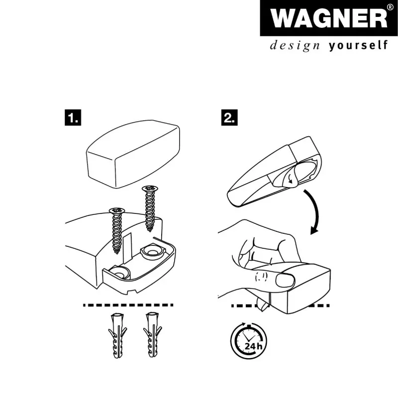 Wagner design yourself EH 5150 Tope de puerta de suelo, fundición de zinc y plástico, Níquel mate, 45 mm de altura 15515011