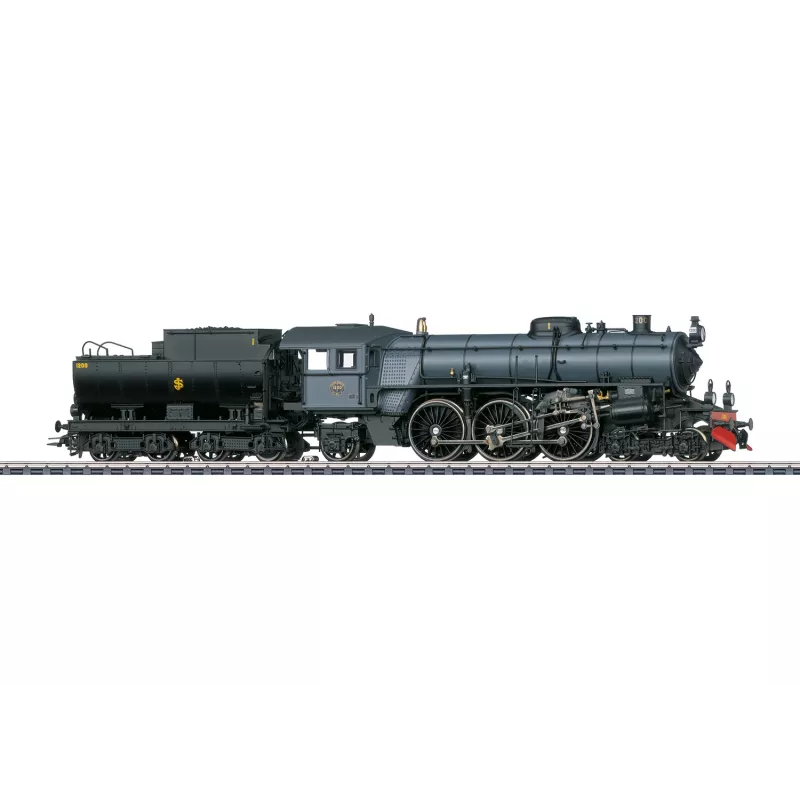 Märklin 39490 H0 Locomotora de vapor de tren rápido Bayerische S 3/6, número de servicio 18 490, AC Digital con sonido y humo