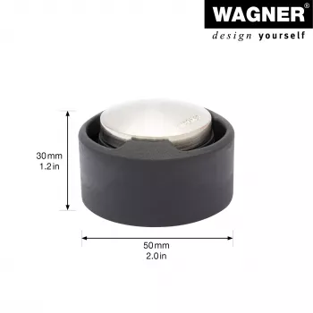 Wagner design yourself EH 5171 Tope de puerta, fundición de zinc con tope de goma, Ø 5 cm, Níquel mate/Negro 15517111