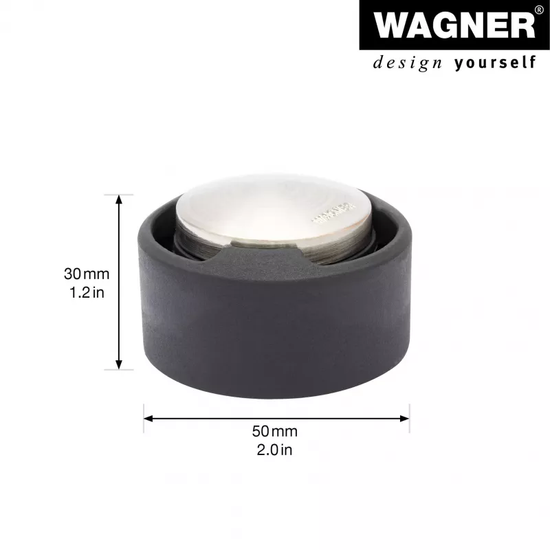 Wagner design yourself EH 5171 Tope de puerta, fundición de zinc con tope de goma, Ø 5 cm, Níquel mate/Negro 15517111