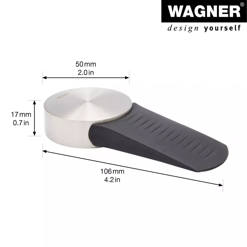 Wagner Design Yourself EH 5116 Tope de puerta, fundición de zinc con tope de goma, Ø 50 mm, Níquel mate 15511611
