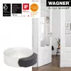 Wagner Design Yourself EH 5111 Tope de puerta de suelo, fundición de zinc con anillo de goma, Níquel satinado, 50 mm de diámetro (15511111)