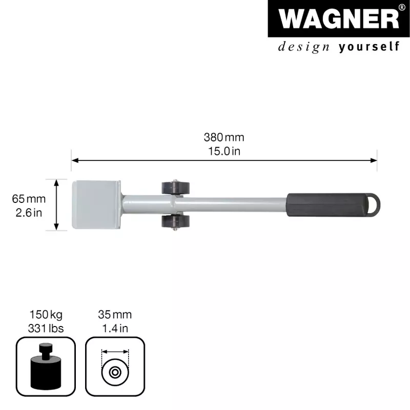 Wagner design yourself MM 4121 Elevador de muebles, plateado, 38 cm (20412101)