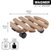 WAGNER Multiroller Country Palisandro Rodante redondo para plantas, madera maciza de palisandro, 300 mm, 100 kg 20018301