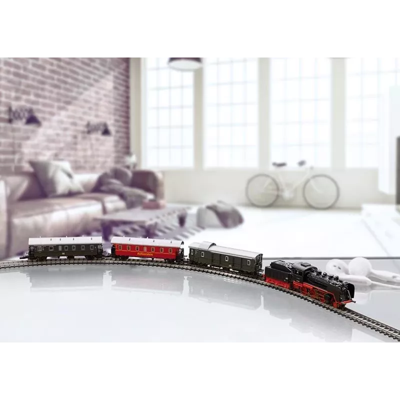 Märklin 81874 Z escala set de inicio tren de mercancías de vapor - BR 89.0, época III, 3 vagones, vía ovalada, analógico DC 081874