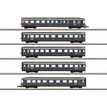 Märklin 087615 Z Escala Set de Coches 'Blauer Enzian' DB, MHI (Set de Tren de Pasajeros de 3 Piezas)