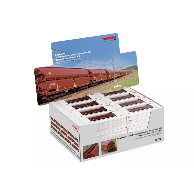 Märklin 000730 H0 Set de 24 Piezas Vagones de Techo Corredizo Tals 968 DB Época IV AC