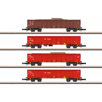 Märklin 82542 Z Escala Set de 4 Vagones de Bordes Altos - Tren de Chatarra de la DB AG, Época V