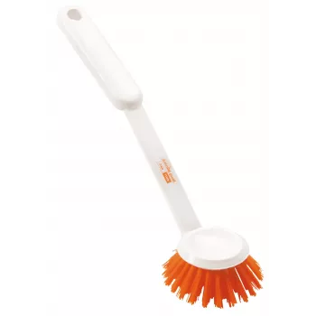 Haug Bürsten Cepillo de Fregar Anti-Bac, Blanco/Naranja, Plástico 15806