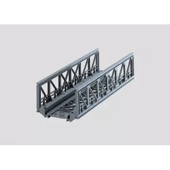 Märklin 07262 Puente de celosía para maquetas ferroviarias HO – Kit de plástico gris para puente de una vía, longitud 360 mm