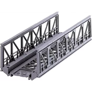 Märklin 07262 Puente de celosía para maquetas ferroviarias HO – Kit de plástico gris para puente de una vía, longitud 360 mm