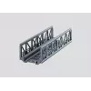 Märklin 07262 Puente de celosía para maquetas ferroviarias HO – Kit de plástico gris para puente de una vía, longitud 360 mm