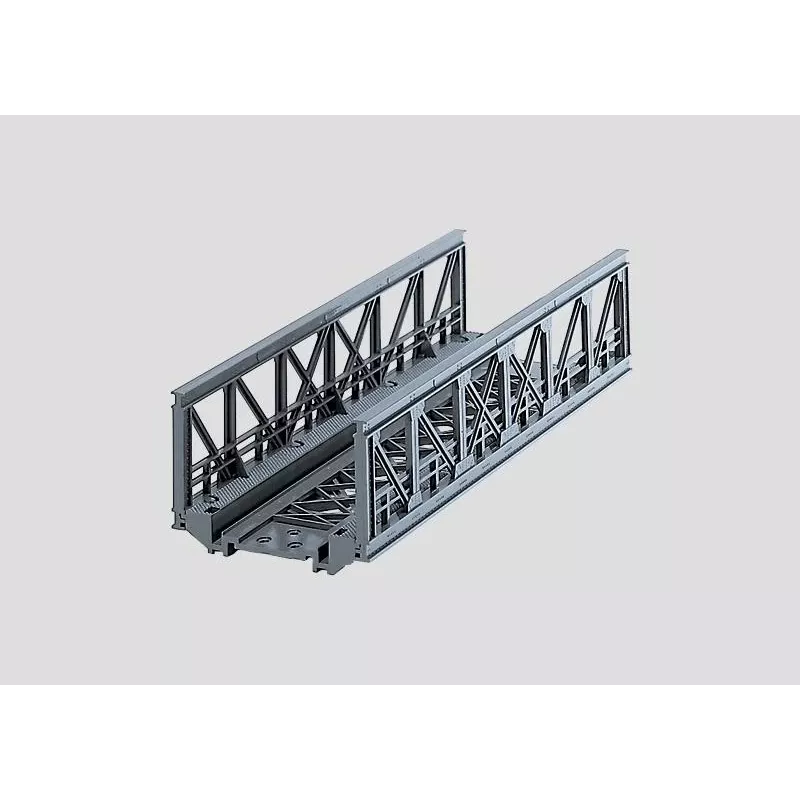 Märklin 07262 Puente de celosía para maquetas ferroviarias HO – Kit de plástico gris para puente de una vía, longitud 360 mm