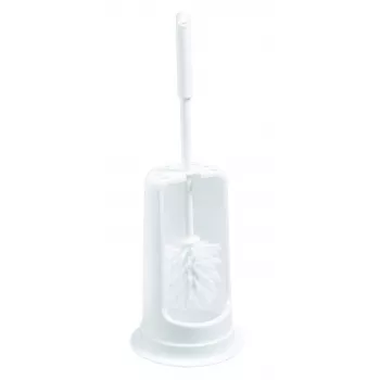 Haug Bürsten 6550 Set de cepillo de inodoro y soporte, plástico blanco
