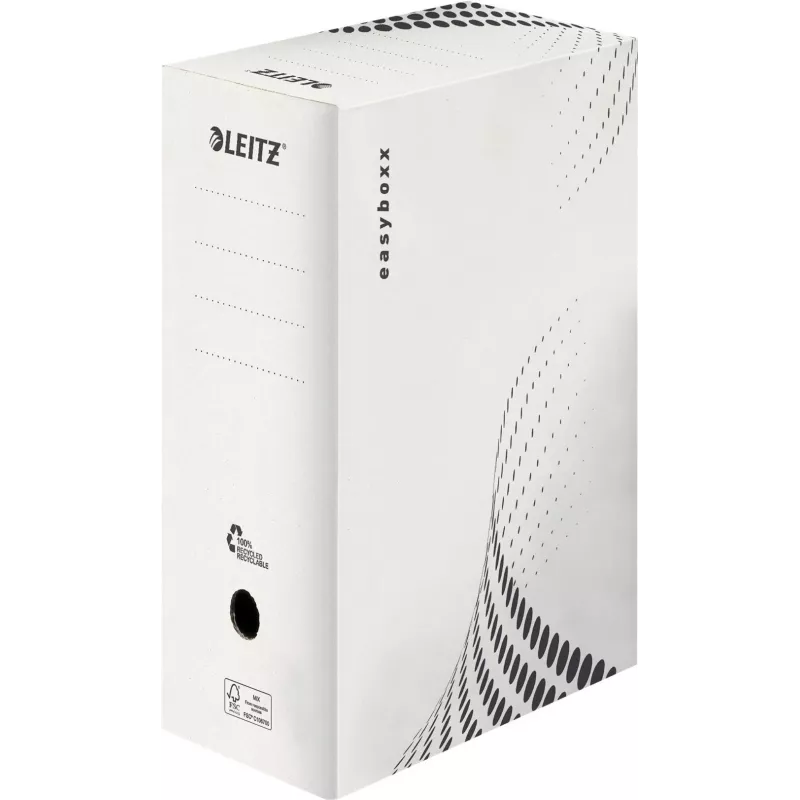 LEITZ easyboxx Caja de archivo blanca 150 mm de ancho interior, pack de 25, cartón ondulado reciclado