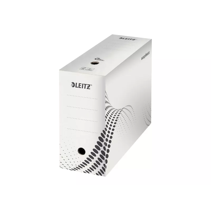 LEITZ easyboxx Caja de archivo blanca 150 mm de ancho interior, pack de 25, cartón ondulado reciclado