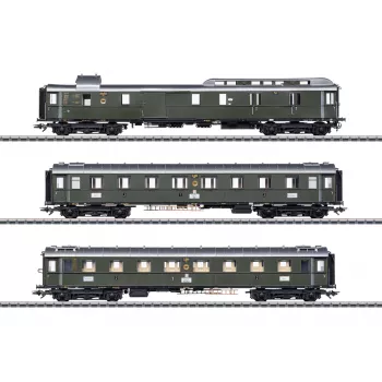 Märklin 42490 set de 3 coches H0 coches de viajeros de tren rápido PwPost4ü-28 de la DRG