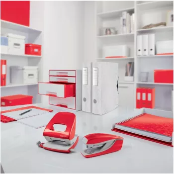 LEITZ Mini NeXXt WOW 5060 rojo perforadora 10 hojas 2 agujeros 5060-10-26