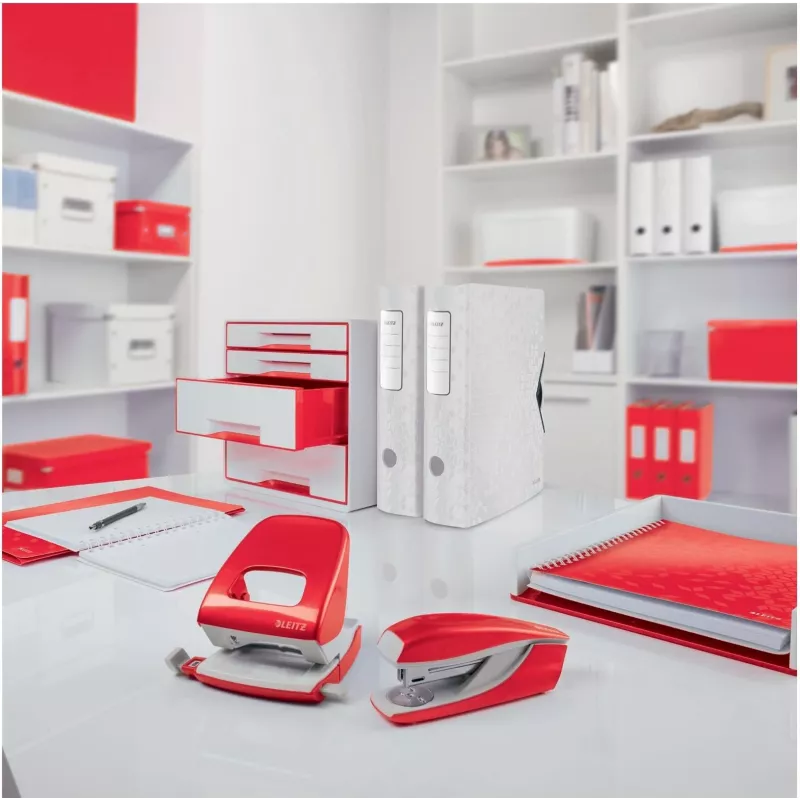 LEITZ Mini NeXXt WOW 5060 rojo perforadora 10 hojas 2 agujeros 5060-10-26