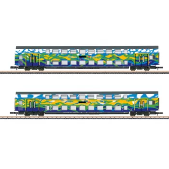 Märklin 87306 set de coches de dos pisos Z Touristik 1 de DB AG - 2 coches intermedios de dos pisos