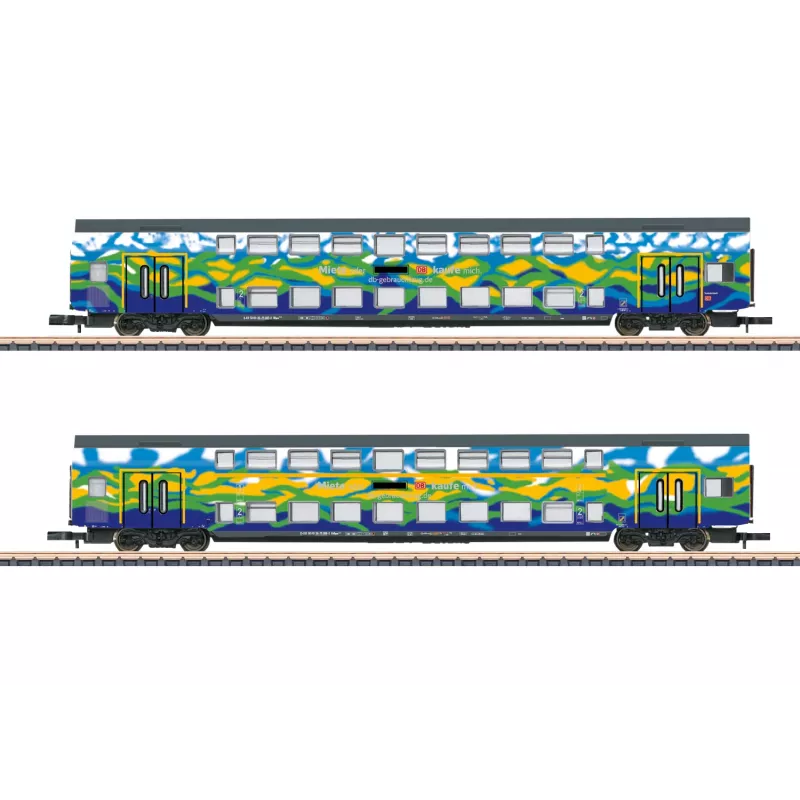 Märklin 87306 set de coches de dos pisos Z Touristik 1 de DB AG - 2 coches intermedios de dos pisos