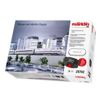 Märklin 29792 ICE 2 Set de inicio digital H0 AC con Mobile Station 2, tren de 5 piezas, óvalo de vía C, época VI