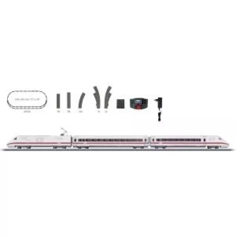 Märklin 29792 ICE 2 set de iniciación digital H0 AC con Mobile Station 2, tren de 5 piezas, óvalo de vía C, época VI