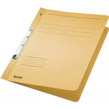 LEITZ Archivador de documentos con mecanismo de ranura, DIN A4, cartón manila, chamois, 250 g/m², capacidad 170 hojas, mecanismo 80 mm, pack de 50 (3746-00-11)