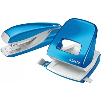 LEITZ Nexxt WOW Set grapadora y perforadora, Metallic Blue 5095-10-36