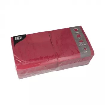 Servilletas de papel PAPSTAR 1 capa color vino 33 x 33 cm 500 uds. (82902)