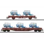 Märklin 46407 set de vagones de mercancías con rungas DB AG, época VI (2 vagones, carga de madera, H0)