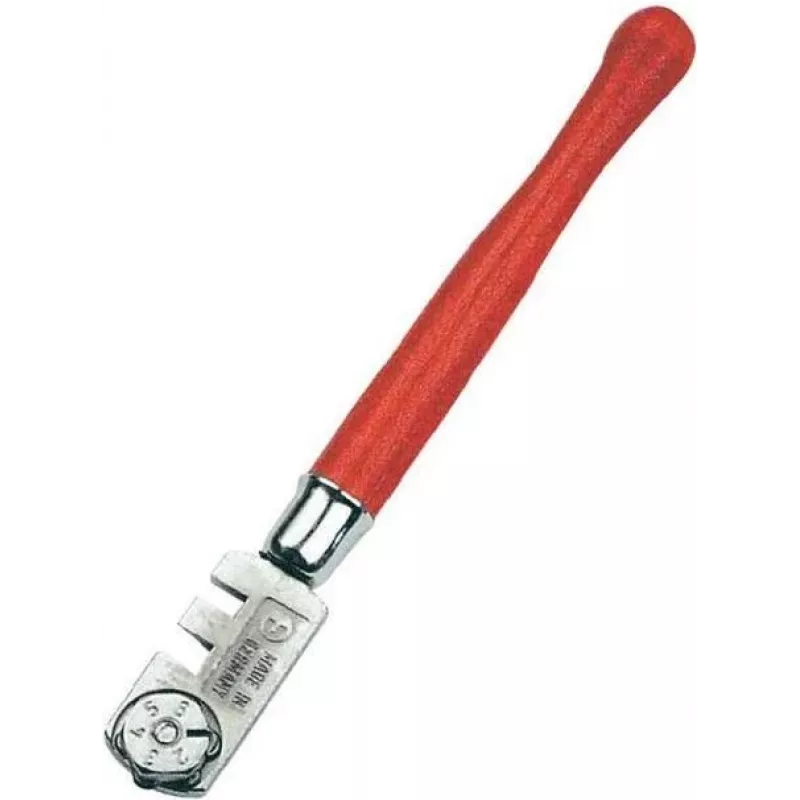 Brüder Mannesmann cortavidrios 60010 con rueda de carburo de tungsteno y mango de madera