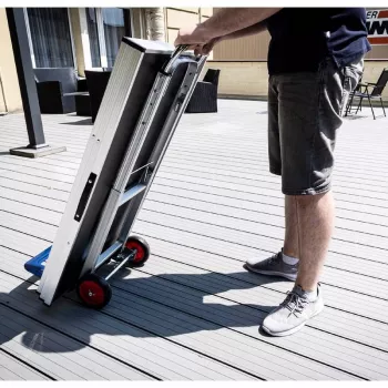BRÜDER MANNESMANN Carretilla de aluminio 90 kg, con mango extensible 720–1090 mm, plegable, plata/negro (099-T)