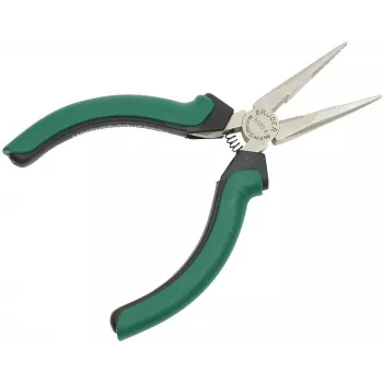 BRÜDER MANNESMANN GREEN LINE Alicates de puntas, 125 mm, rectos, acero para herramientas, mango verde/negro M 1070-4
