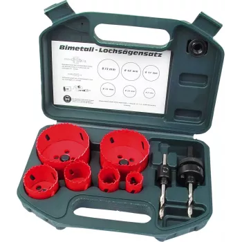 BRÜDER MANNESMANN MAN 44100 Set de 8 sierras de corona HSS bimetálicas para madera y uso universal, 22-68 mm