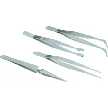 Brüder Mannesmann M 615 Set de pinzas de precisión, 4 piezas, acero inoxidable, 110 mm