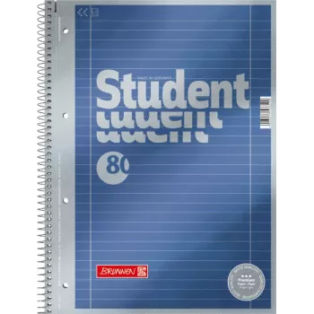 BRUNNEN Premium Student Bloc universitario A4 rayado con márgenes, pack de 5 1067127