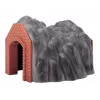Märklin H0 Túnel de vía única con portal de arco de piedra detallado, gris y naranja 72202