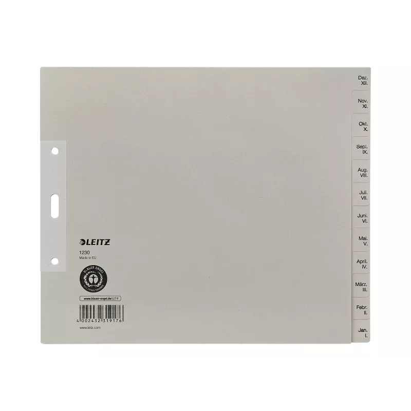 LEITZ Índice de papel diciembre-enero A4 índice de cartón 13 pestañas 12303085