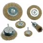 Brüder Mannesmann MAN 43806 Juego de 6 cepillos de alambre – cepillos manuales y de taladro de acero, latón y nailon para eliminar óxido y limpiar