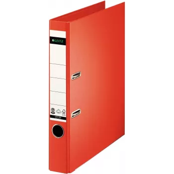LEITZ Archivador de palanca 180° A4 50 mm rojo claro cartón 1008-00-20