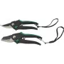 BRÜDER MANNESMANN Set de tijeras de jardín metálicas ligeras, 2 piezas, hojas de acero inoxidable templado, mangos de plástico antideslizantes - 1 set (M63202)