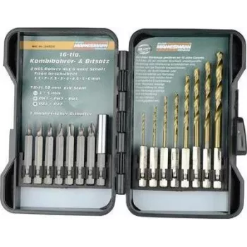 Brüder Mannesmann Set de brocas y puntas TiN de 16 piezas M54325