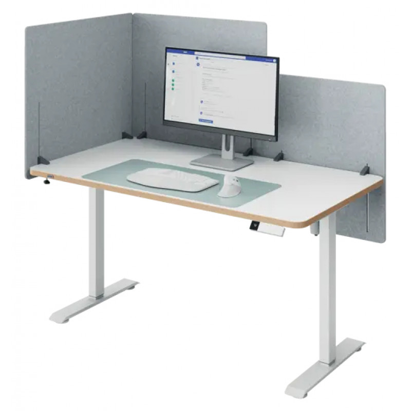 LEITZ Cosy Separador de escritorio 61220085, gris claro, 60 x 70 cm, fieltro PET