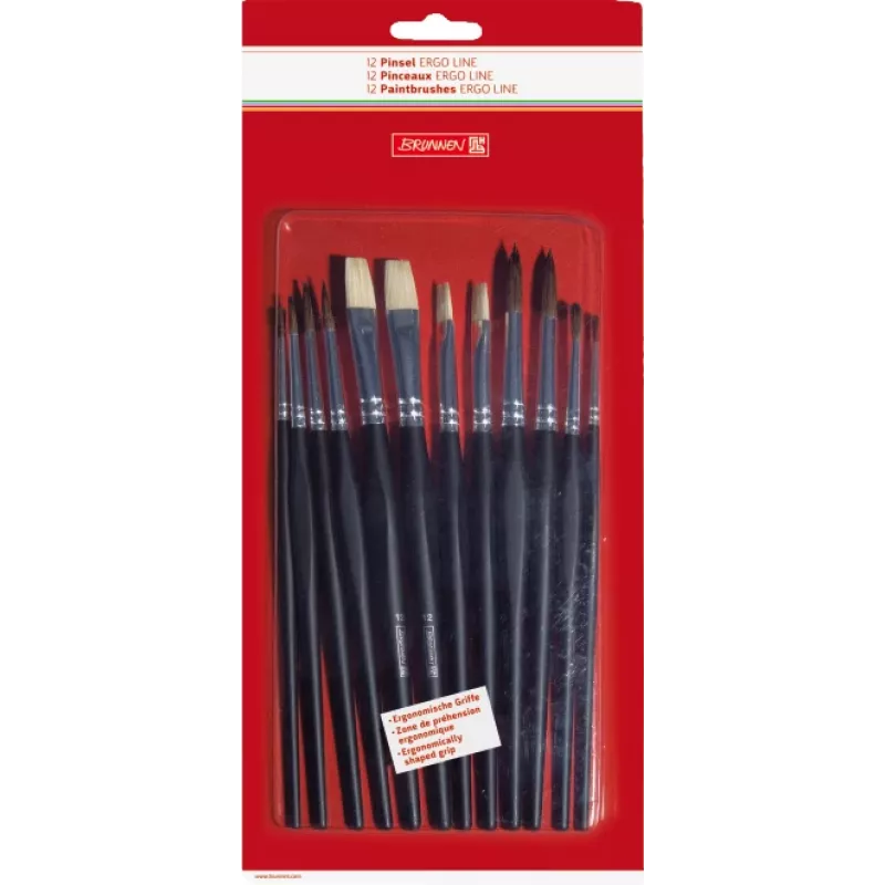 BRUNNEN ErgoLine set de pinceles, tamaños 2, 4, 6, 8, 10, 12, 12 uds. 104893001