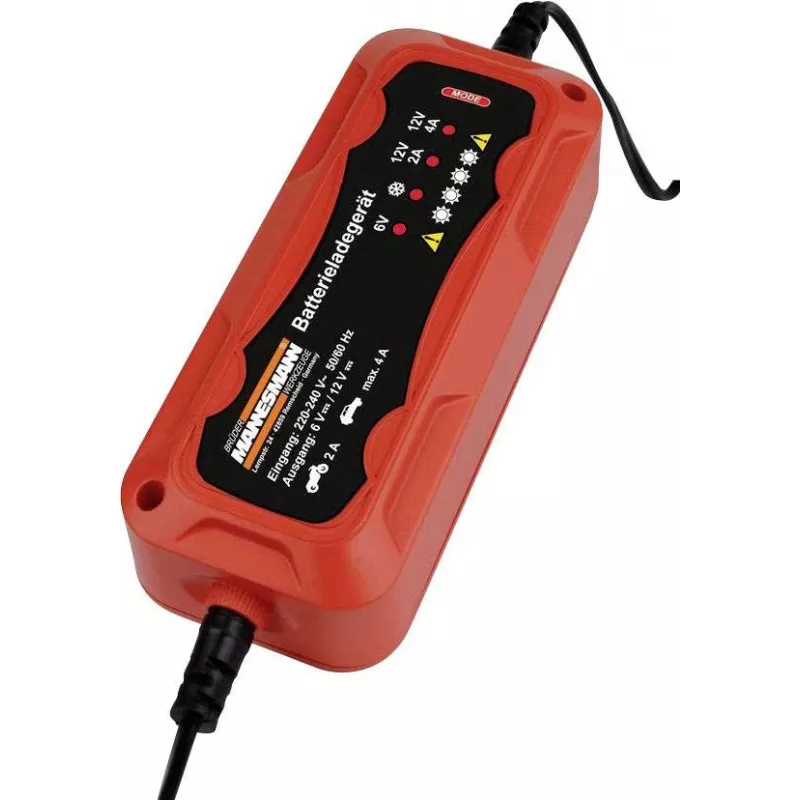 Brüder Mannesmann M12711 cargador automático de batería de coche para baterías de plomo-ácido de 6V y 12V