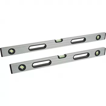BRÜDER MANNESMANN nivel, 3 burbujas, 800 mm, aluminio de doble nervio 80880